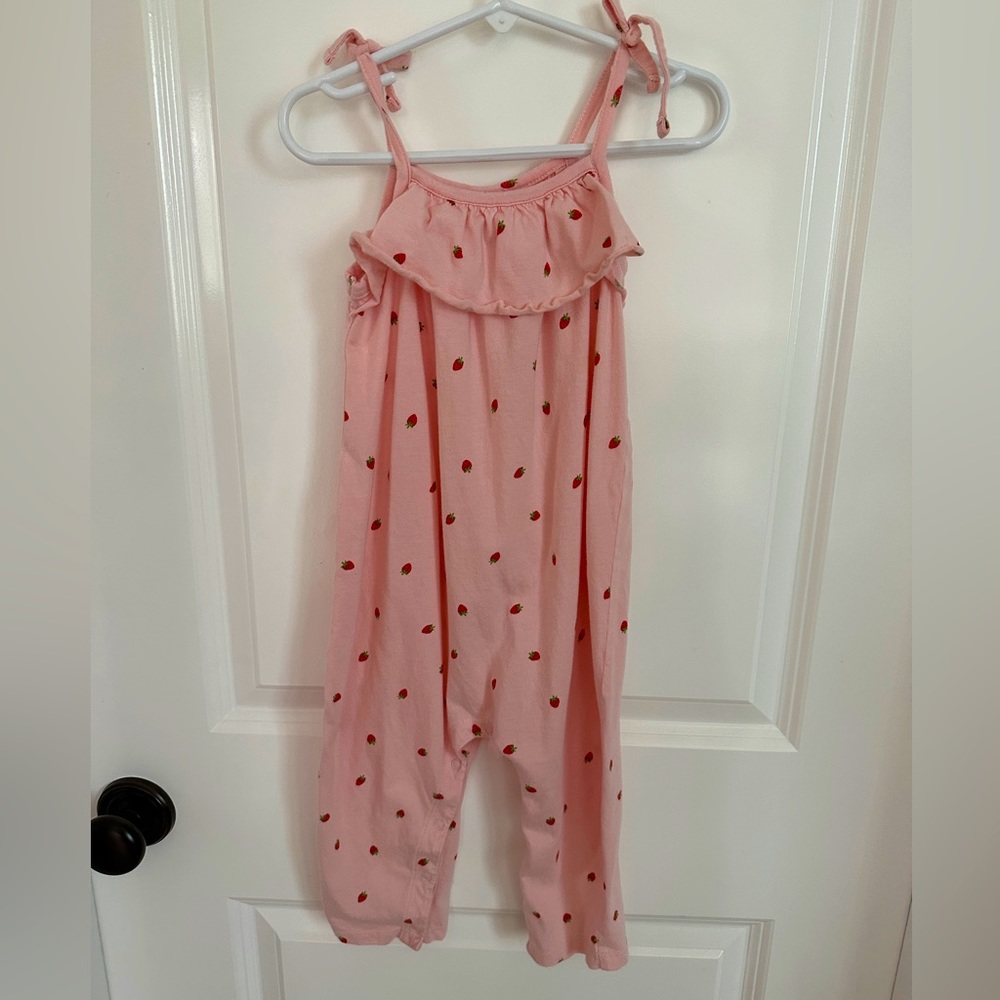 Strawberry Romper - toddler girl 2T